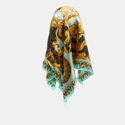Fendi X Versace Brown Baroque/Foulard Canvas and Silk Scarf Baseball Cap