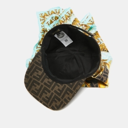 Fendi X Versace Brown Baroque/Foulard Canvas and Silk Scarf Baseball Cap