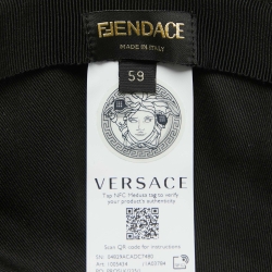 Fendi X Versace Brown Baroque/Foulard Canvas and Silk Scarf Baseball Cap