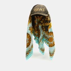 Fendi X Versace Brown Baroque/Foulard Canvas and Silk Scarf Baseball Cap