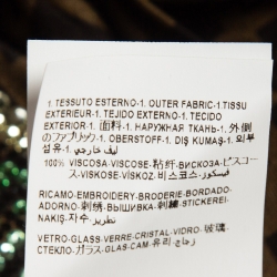 Pre Owned Fendi x Versace Brown Crystals Embellished Monogram Jersey T-Shirt XS