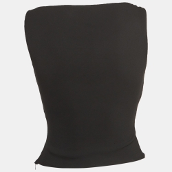 Fendi x Versace Black Crepe Ruched Strap Top S