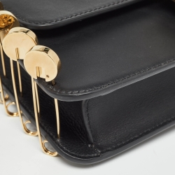 Fendi x Versace Black Leather Fendace Brooch Baguette Bag