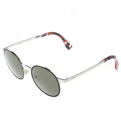Fendi Black/Silver FF0090/S Round Sunglasses