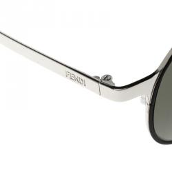 Fendi Black/Silver FF0090/S Round Sunglasses