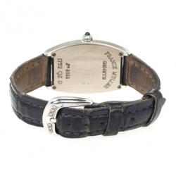 Pre Owned Franck Muller 18 K White Gold Diamond Cintre Curvex Womens Watch 25 MM