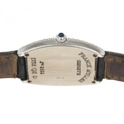 Pre Owned Franck Muller 18 K White Gold Diamond Cintre Curvex Womens Watch 25 MM