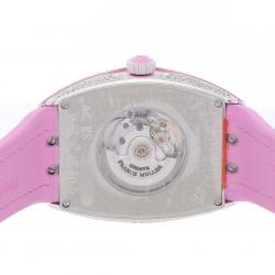 Franck Muller Silver Diamonds Stainless Steel Vanguard V SC AT AC FO D RS Women's Wristwatch 32 x 42 MM