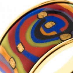 Pre Owned Frey Wille Hommage à Hundertwasser Spirit of Life Multicolor Fire Enamel Band Ring Size 53