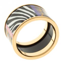 Pre Owned Frey Wille Spirit Of Africa Safari Fire Enamel Band Ring Size 54.5