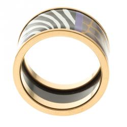 Pre Owned Frey Wille Spirit Of Africa Safari Fire Enamel Band Ring Size 54.5