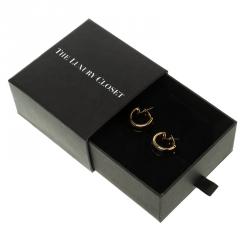 Pre Owned Frey Wille Hommage À Gustav Klimt Nixe Fire Enamel Gold Plated Hoop Earrings