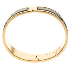 Pre Owned Frey Wille Hommage À Alphonse Mucha Fire Enamel Gold Plated Clasp Ballerina Bracelet XS