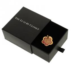 Pre Owned Frey Wille Magic Sphinx Pink Fire Enamel Gold Plated Flower Pendant 