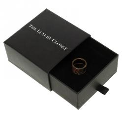 Pre Owned Frey Wille Magic Sphinx Pink Fire Enamel Gold Plated Band Ring Size 53