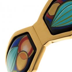 Pre Owned Frey Wille Hommage à Hundertwasser Street Rivers Fire Enamel Contessa Clasp Bracelet S