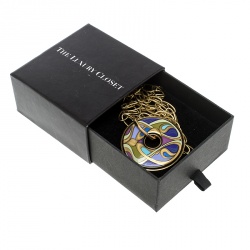 Pre Owned Frey Wille Hommage À Alphonse Mucha Fire Enamel Luna Piena Pendant Necklace