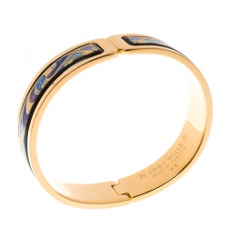 Pre Owned Frey Wille Hommage À Alphonse Mucha Fire Enamel Gold Plated Clasp Ballerina Bracelet XS