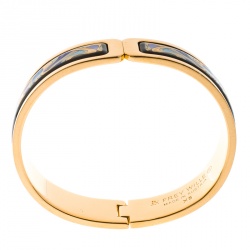 Pre Owned Frey Wille Hommage À Alphonse Mucha Fire Enamel Gold Plated Clasp Ballerina Bracelet XS