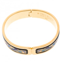 Pre Owned Frey Wille Hommage À Alphonse Mucha Fire Enamel Gold Plated Clasp Ballerina Bracelet XS
