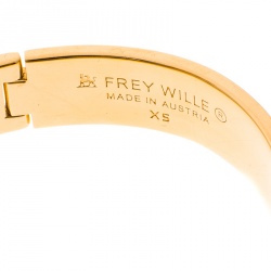 Pre Owned Frey Wille Hommage À Alphonse Mucha Fire Enamel Gold Plated Clasp Ballerina Bracelet XS