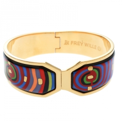 Frey Wille Hommage à Hundertwasser Spiral of Life Multicolor Fire Enamel Clasp Contessa Bracelet 