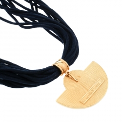 Pre Owned Frey Wille Hommage à Hundertwasser Spiral of Life Blue Fire Enamel Half Moon Pendant Necklace