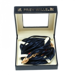 Pre Owned Frey Wille Hommage à Hundertwasser Spiral of Life Blue Fire Enamel Half Moon Pendant Necklace