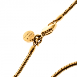 Pre Owned Frey Wille Ode to Joy of Life Gold Plated Fire Enamel Wave Pendant Necklace