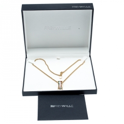 Pre Owned Frey Wille Ode to Joy of Life Gold Plated Fire Enamel Wave Pendant Necklace