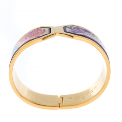 Pre Owned Frey Wille Floral Symphony Fire Enamel Gold Plated Contessa Clasp Bracelet S