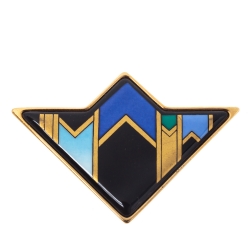 Pre Owned Frey Wille Multicolor Enamel Gold Plated Pin Brooch