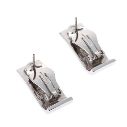 Pre Owned Frey Wille Hundertwasser Street River Fire Enamel Palladium Plated Wave Earrings