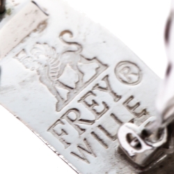 Pre Owned Frey Wille Hundertwasser Street River Fire Enamel Palladium Plated Wave Earrings