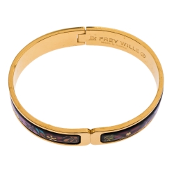 Pre Owned Frey Wille Multicolor Flower Fire Enamel Gold Plated Ballerina Clasp Bracelet