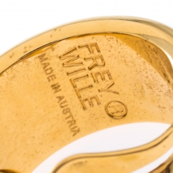 Pre Owned Frey Wille Multicolor Fire Enamel Gold Plated Hoop Earrings