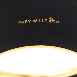 Pre Owned Frey Wille Paradise Moonlight Multicolor Fire Enamel Gold Plated Extra Wide Bangle Bracelet