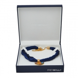 Pre Owned Frey Wille Hommage à Hundertwasser Street Rivers Fire Enamel Gold Plated Half Moon Pendant Necklace