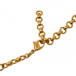 Pre Owned Frey Wille Hommage à Hundertwasser Street Rivers Fire Enamel Gold Plated Half Moon Pendant Necklace