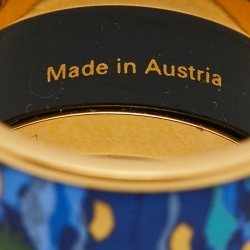 Pre Owned Frey Wille Fire Enamel Gold Tone Ring Size 55