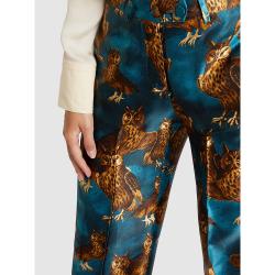F.R.S For Restless Sleepers Blue Owl Print Straight Leg Trousers Size M