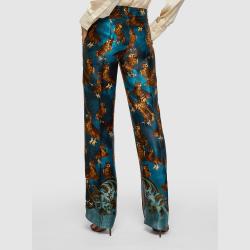 F.R.S For Restless Sleepers Blue Owl Print Straight Leg Trousers Size M