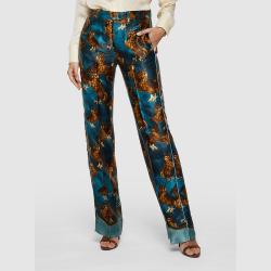 F.R.S For Restless Sleepers Blue Owl Print Straight Leg Trousers Size M