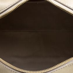Pre Owned Furla Gold Saffiano Leather Dolly Boston Bag