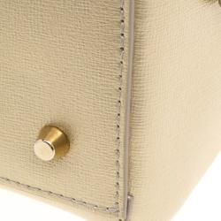 Pre Owned Furla Gold Saffiano Leather Dolly Boston Bag