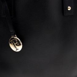 Pre Owned Furla Black Leather Medium Musa Tote