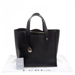 Pre Owned Furla Black Leather Medium Musa Tote