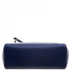 Pre Owned Furla Navy Blue Leather Medium Amelia Tote