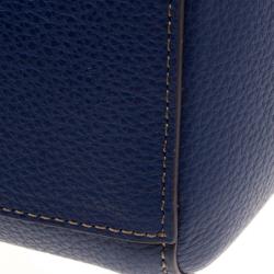 Pre Owned Furla Navy Blue Leather Medium Amelia Tote