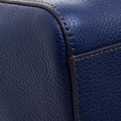 Pre Owned Furla Navy Blue Leather Medium Amelia Tote